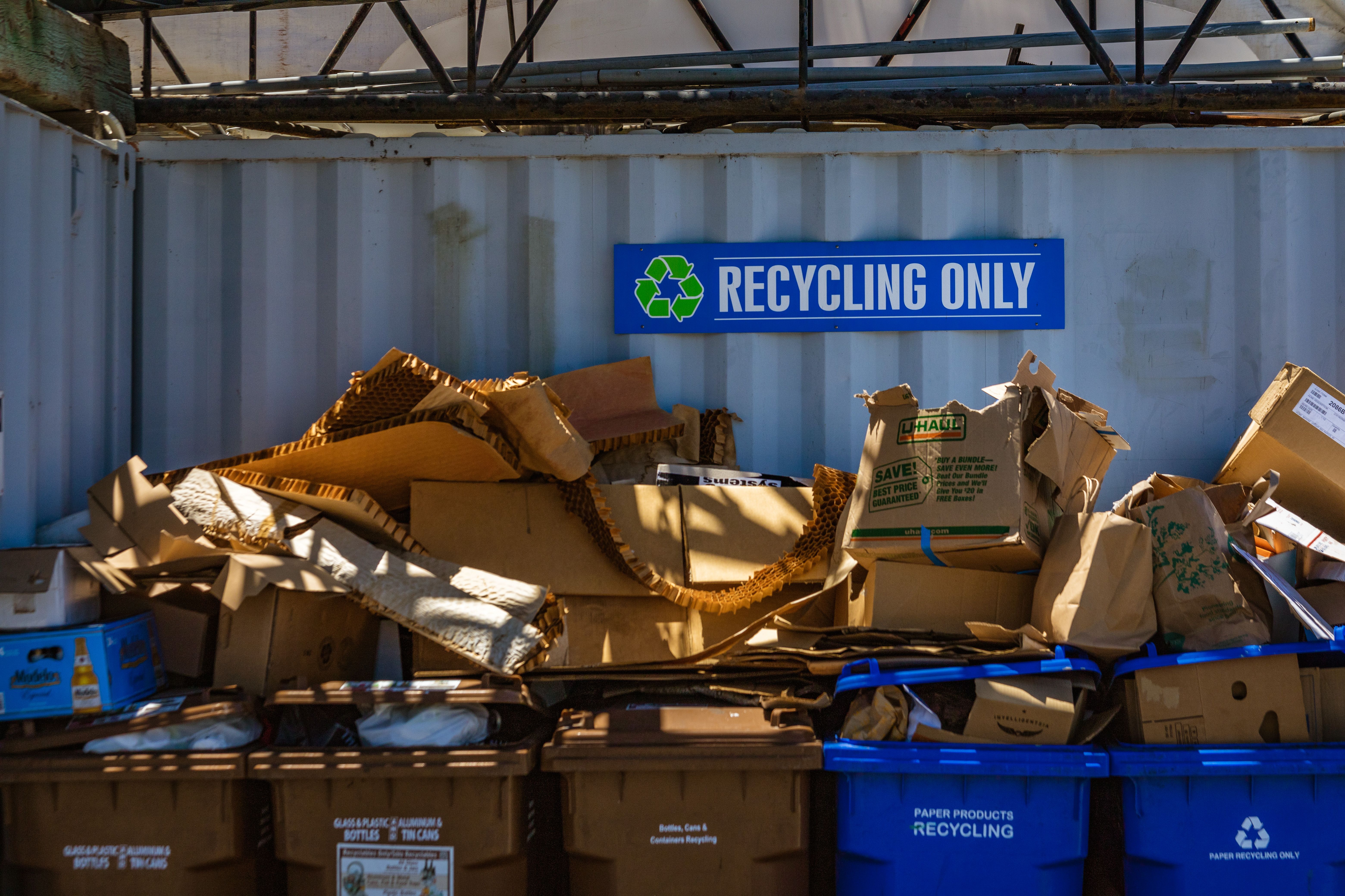 We help the environment by recycling materials